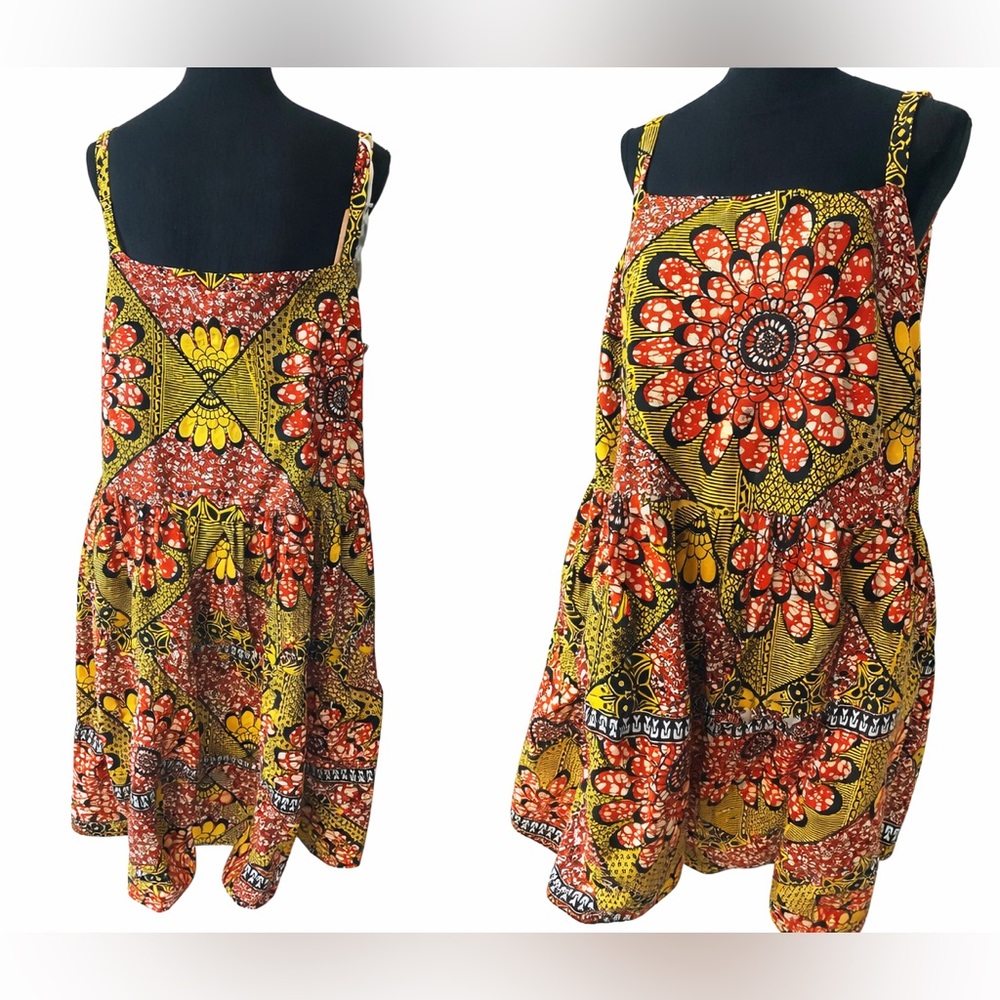 Grass-Fields African Print Maxi Dress | Ankara Print | Size 16 | NWT